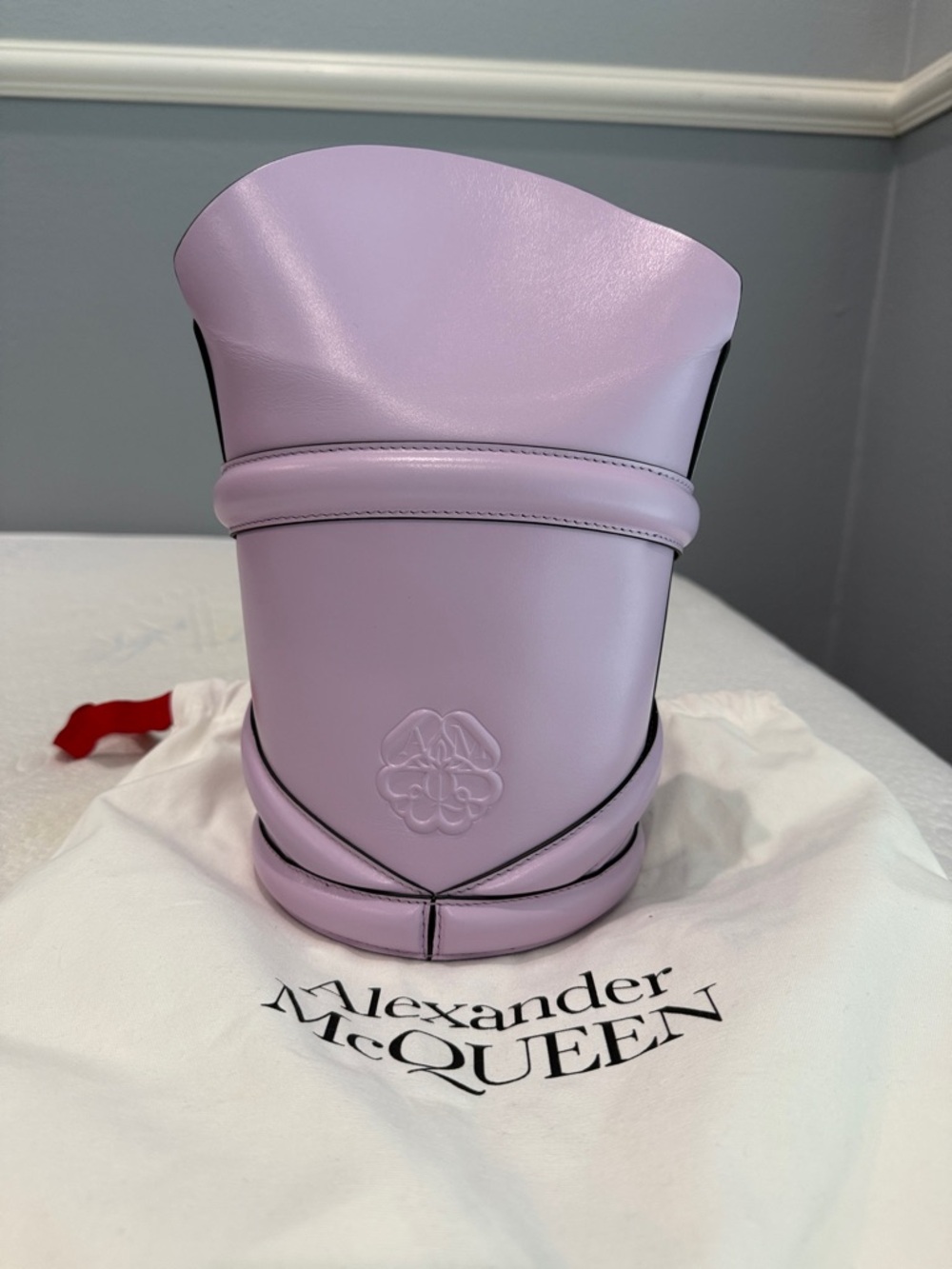 authentic ALEXANDER MCQUEEN Calfskin The Curve Small Shoulder Bag